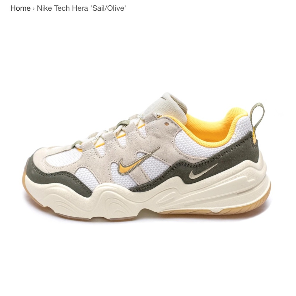 Nike Tech Hera Sneakers in Sail/Olive/Coconut Milk